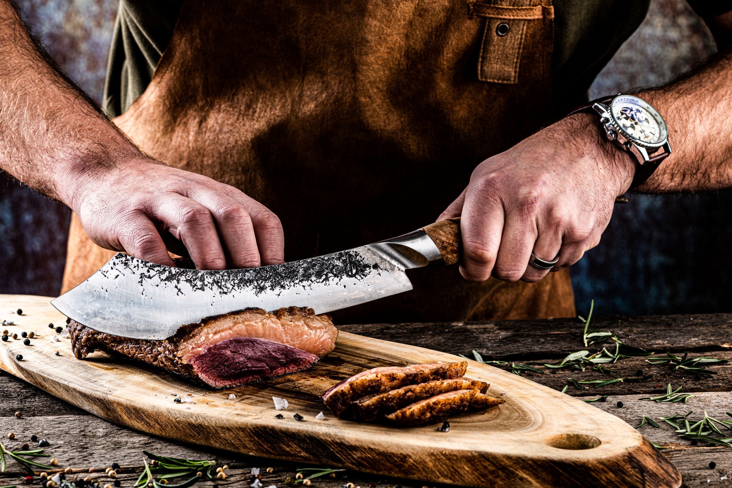 Forged Katai Slagersmes Wortelhout