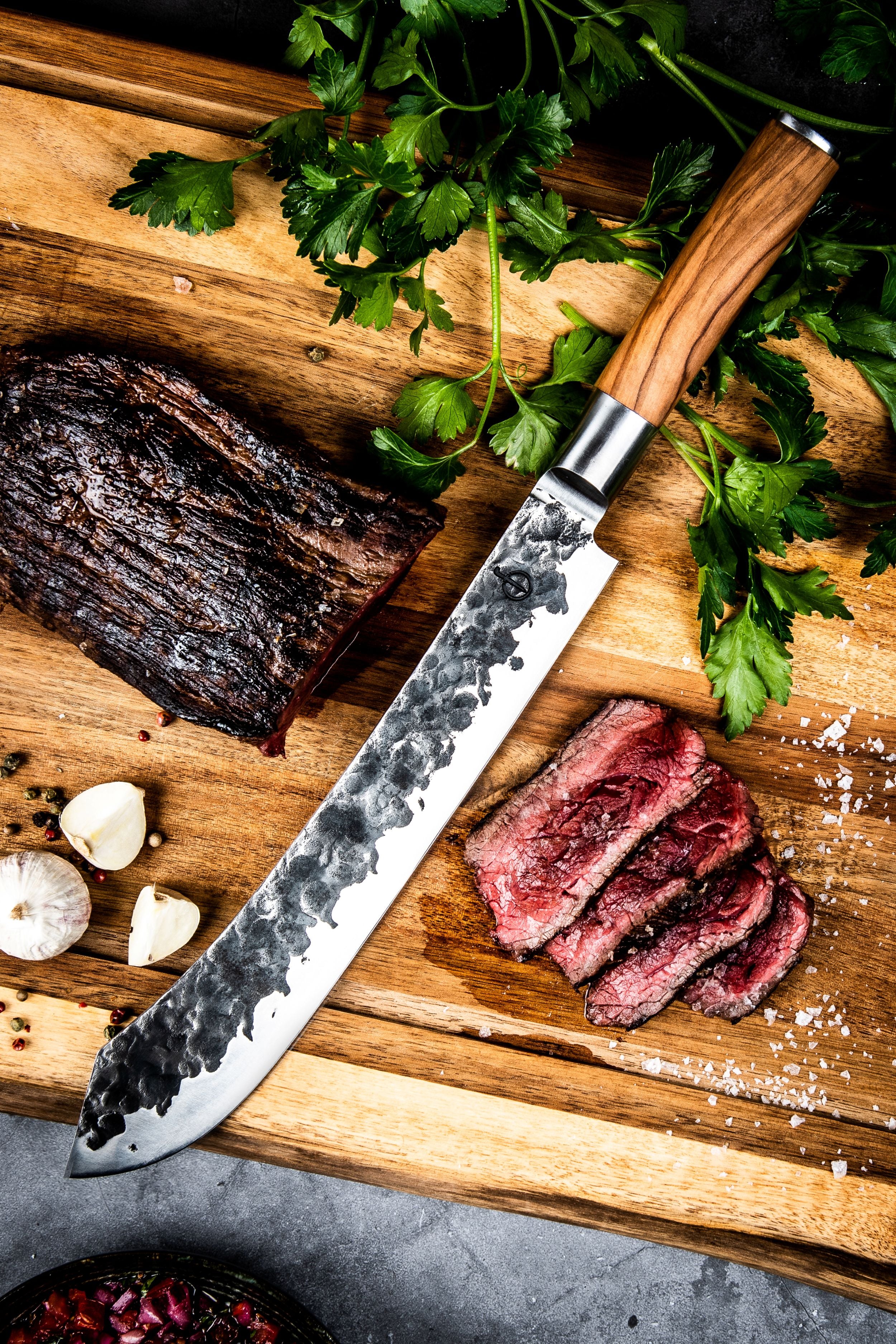 Forged Olijfhout Slagersmes
