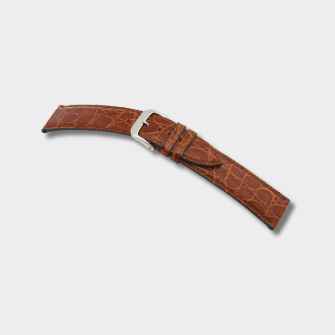 Horlogeband Alligatorleer Bahamas Cognac - De Horlogebanden Specialist