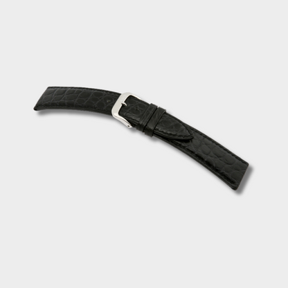 Horlogeband Alligatorleer Prestige zwart - De Horlogebanden Specialist