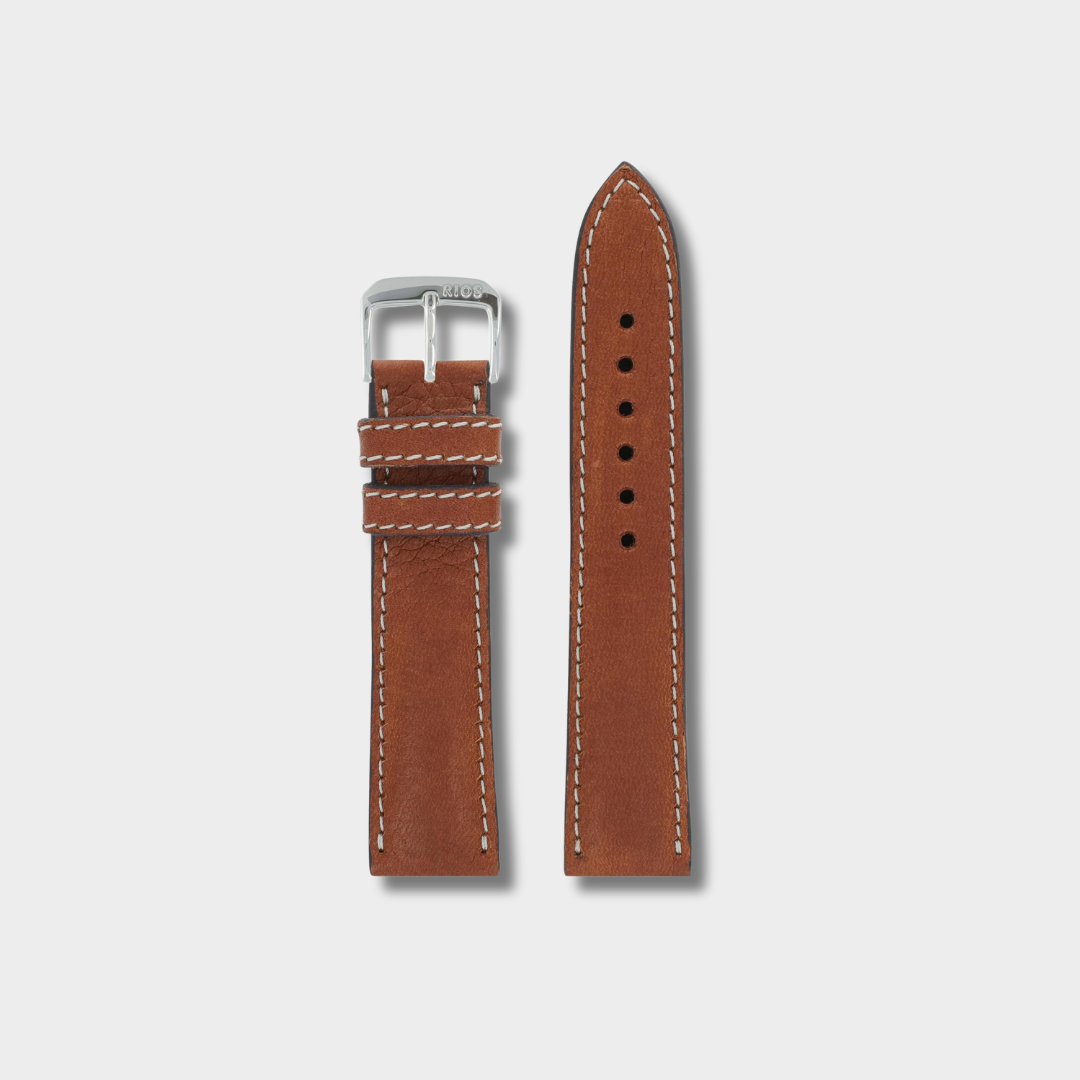Horlogeband Duurzaam leer Weilheim Cognac - De Horlogebanden Specialist
