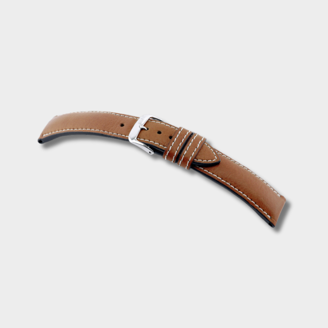 Horlogeband Duurzaam leer Weilheim Cognac - De Horlogebanden Specialist