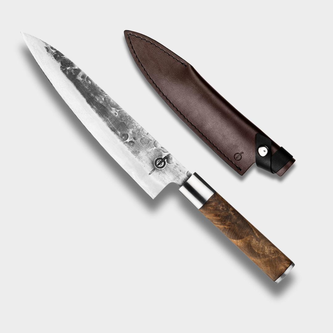 Forged VG10 Koksmes met lederen hoes