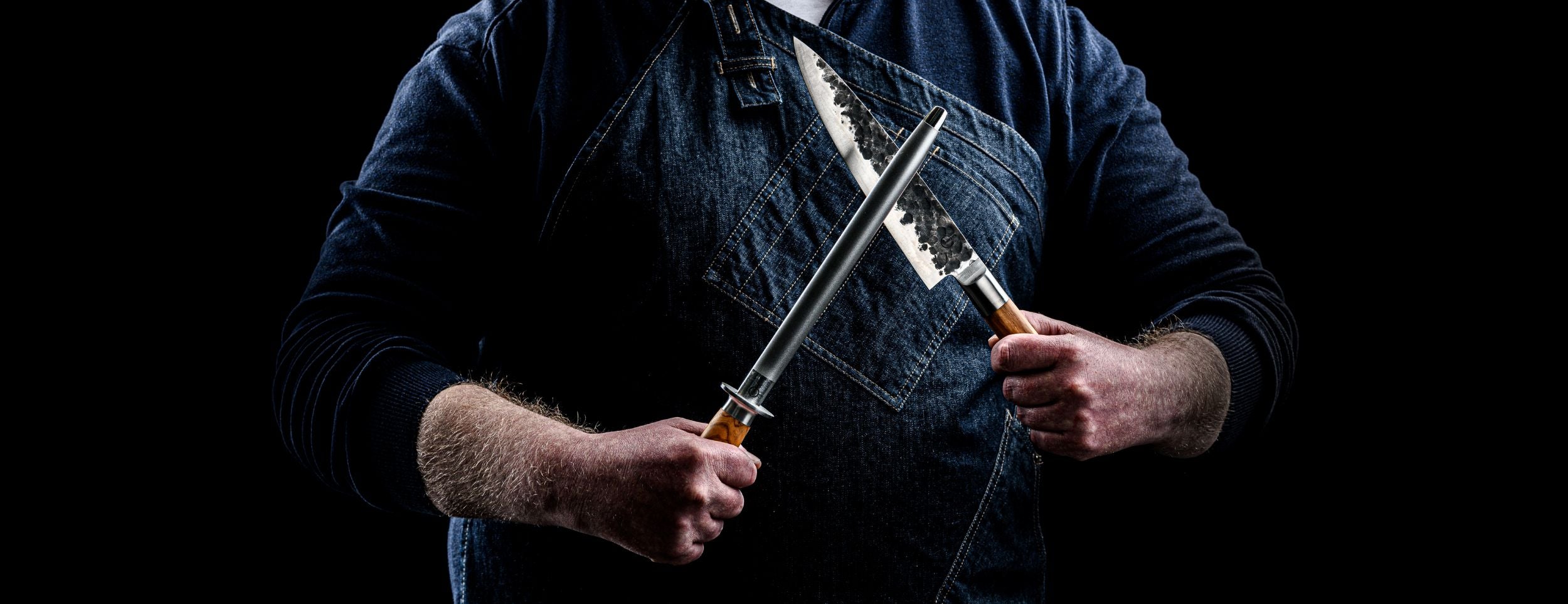 Forged Olijfhout Diamanten Aanzetstaal