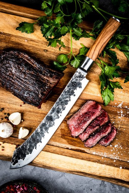 Forged Olijfhout Slagersmes