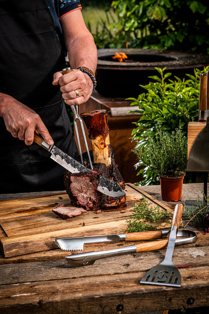 Forged Olijfhout Trancheervork